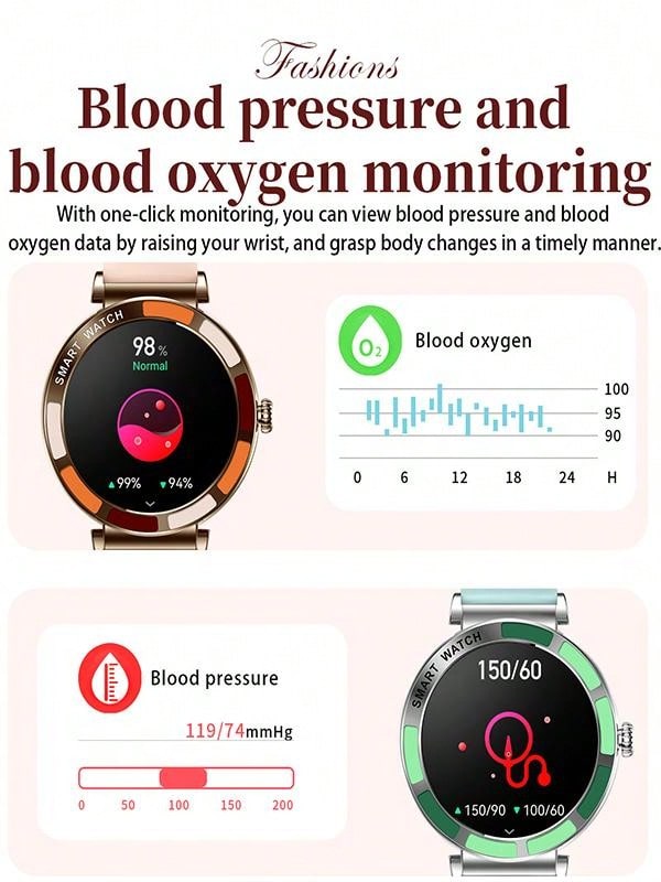 INEYES 2024 New Smartwatch For Women (Answer/Make Call) With 1.27'' HD Screen 100 Sport Modes Health Fitness Tracker Breathing Training/Sleep Monitor IP67 Waterproof Smart Watch Compatible With IOS Android IPhone