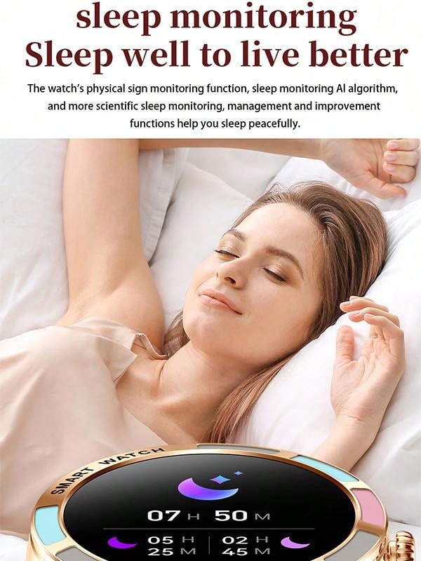 INEYES 2024 New Smartwatch For Women (Answer/Make Call) With 1.27'' HD Screen 100 Sport Modes Health Fitness Tracker Breathing Training/Sleep Monitor IP67 Waterproof Smart Watch Compatible With IOS Android IPhone