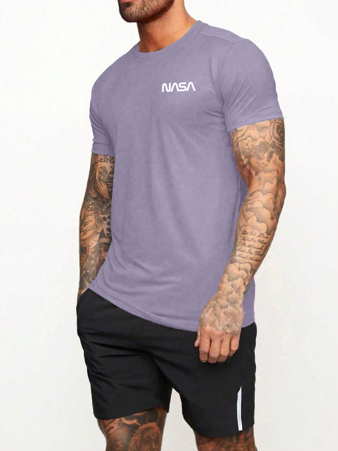 Manfinity Fitness Manfinity Fitness Boyfriend Style Men Letter Graphic Sports Tee Workout Tops Basic T Shirt Graphic Boyfriend Style Men T Shirt Boyfriend Style Men Joggers