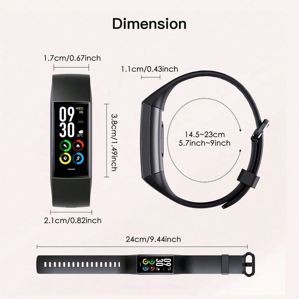 EFFEOKKI EFFEOKKI 1.1" AMOLED Fitness Tracker Smart Watch For Man Women Smart Bracelet Sport Band Waterproof Pedometer Heart Rate/Blood Pressure/Blood Oxygen Monitor Smartwatch