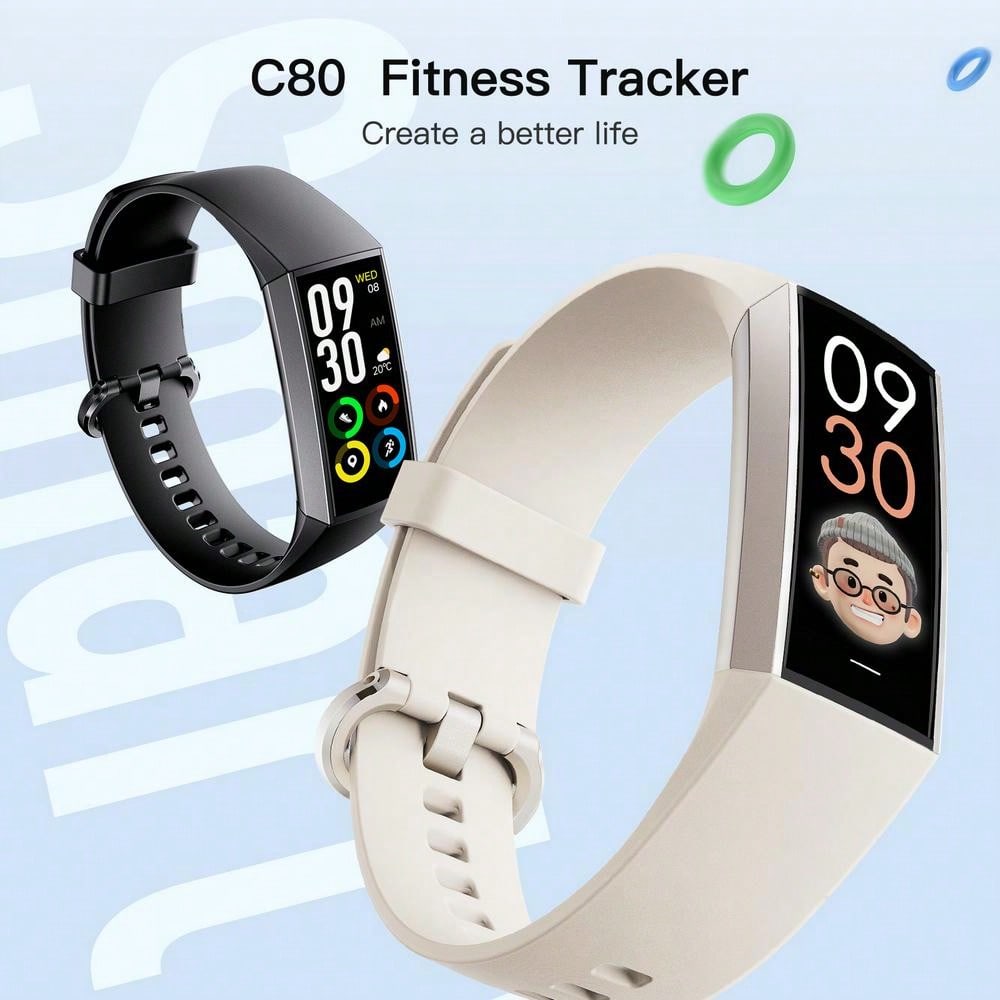 EFFEOKKI EFFEOKKI 1.1" AMOLED Fitness Tracker Smart Watch For Man Women Smart Bracelet Sport Band Waterproof Pedometer Heart Rate/Blood Pressure/Blood Oxygen Monitor Smartwatch