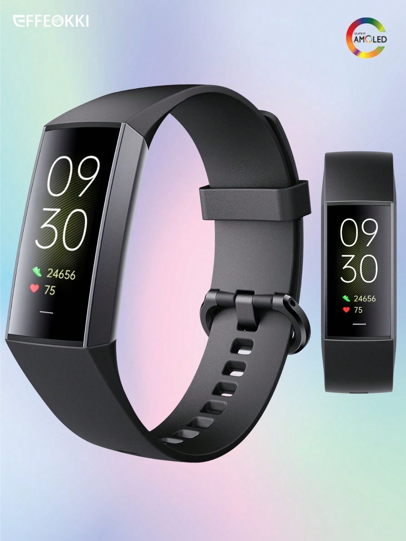 EFFEOKKI EFFEOKKI 1.1" AMOLED Fitness Tracker Smart Watch For Man Women Smart Bracelet Sport Band Waterproof Pedometer Heart Rate/Blood Pressure/Blood Oxygen Monitor Smartwatch