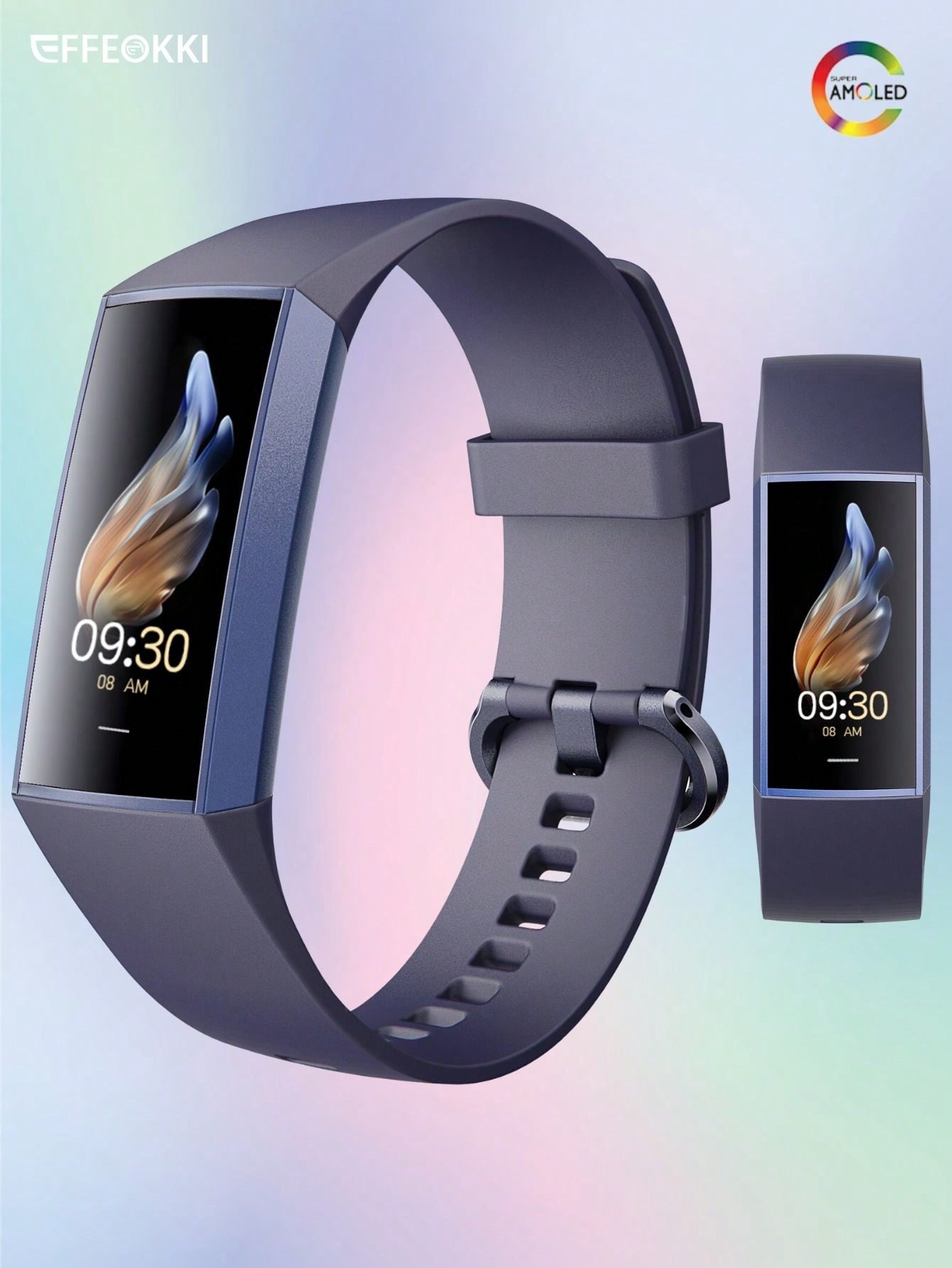 EFFEOKKI EFFEOKKI 1.1" AMOLED Fitness Tracker Smart Watch For Man Women Smart Bracelet Sport Band Waterproof Pedometer Heart Rate/Blood Pressure/Blood Oxygen Monitor Smartwatch