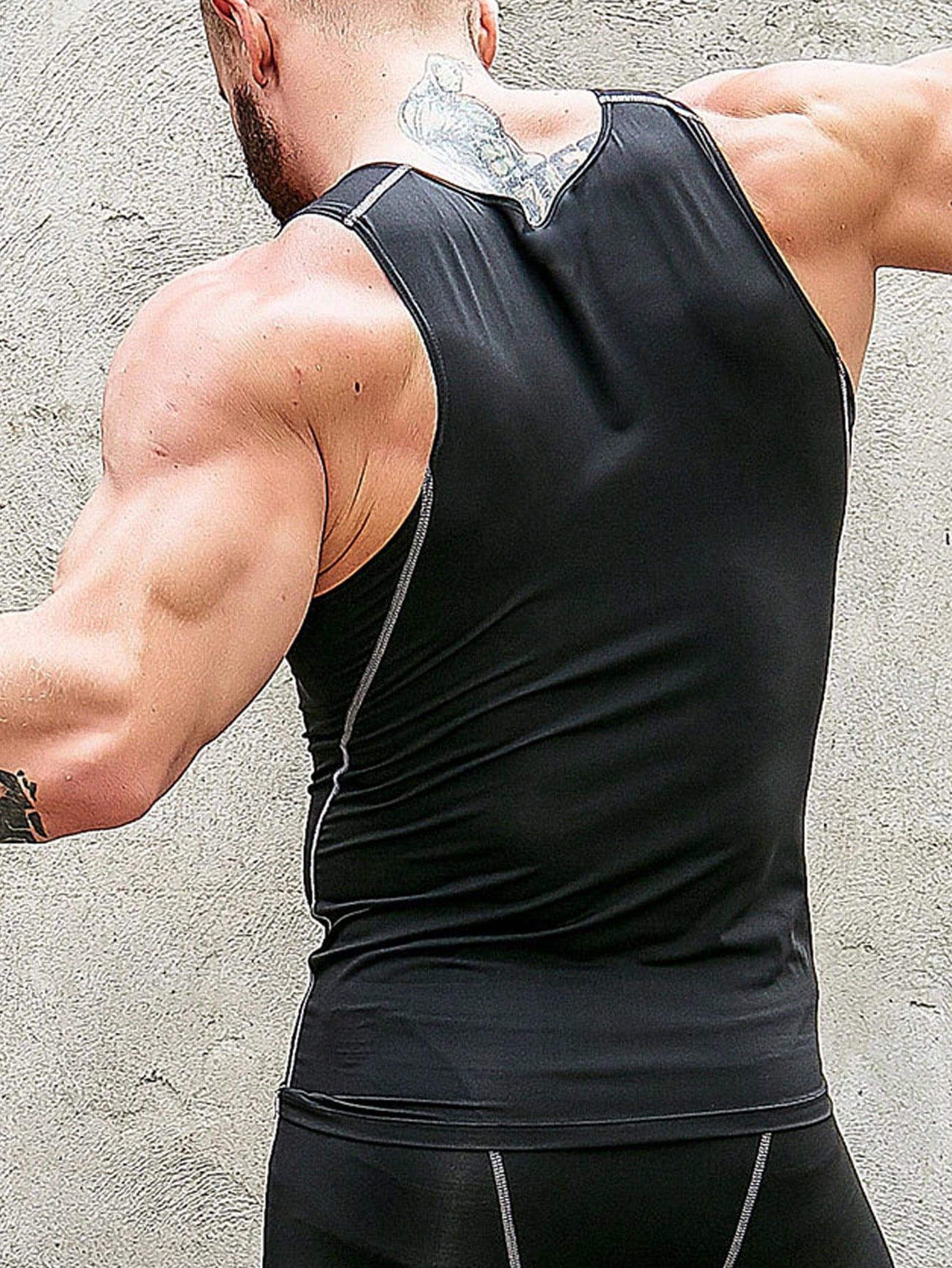 Manfinity Fitness Boyfriend Style Men Printed Sleeveless Top And Shorts, Simple Casual Sports Set School