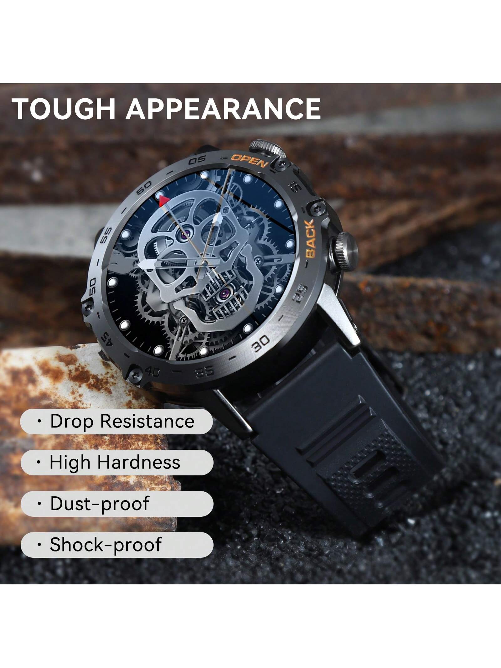 KELEEL 1pc Smart Watch For Men Answer/Make Calls 1.39" Smartwatch Voice Assistant Notification Fitness Watch Fitness Tracker Pedometer Watch With Heart Rate Monitor Sleep Tracker 100 Training Modes For Android IOS