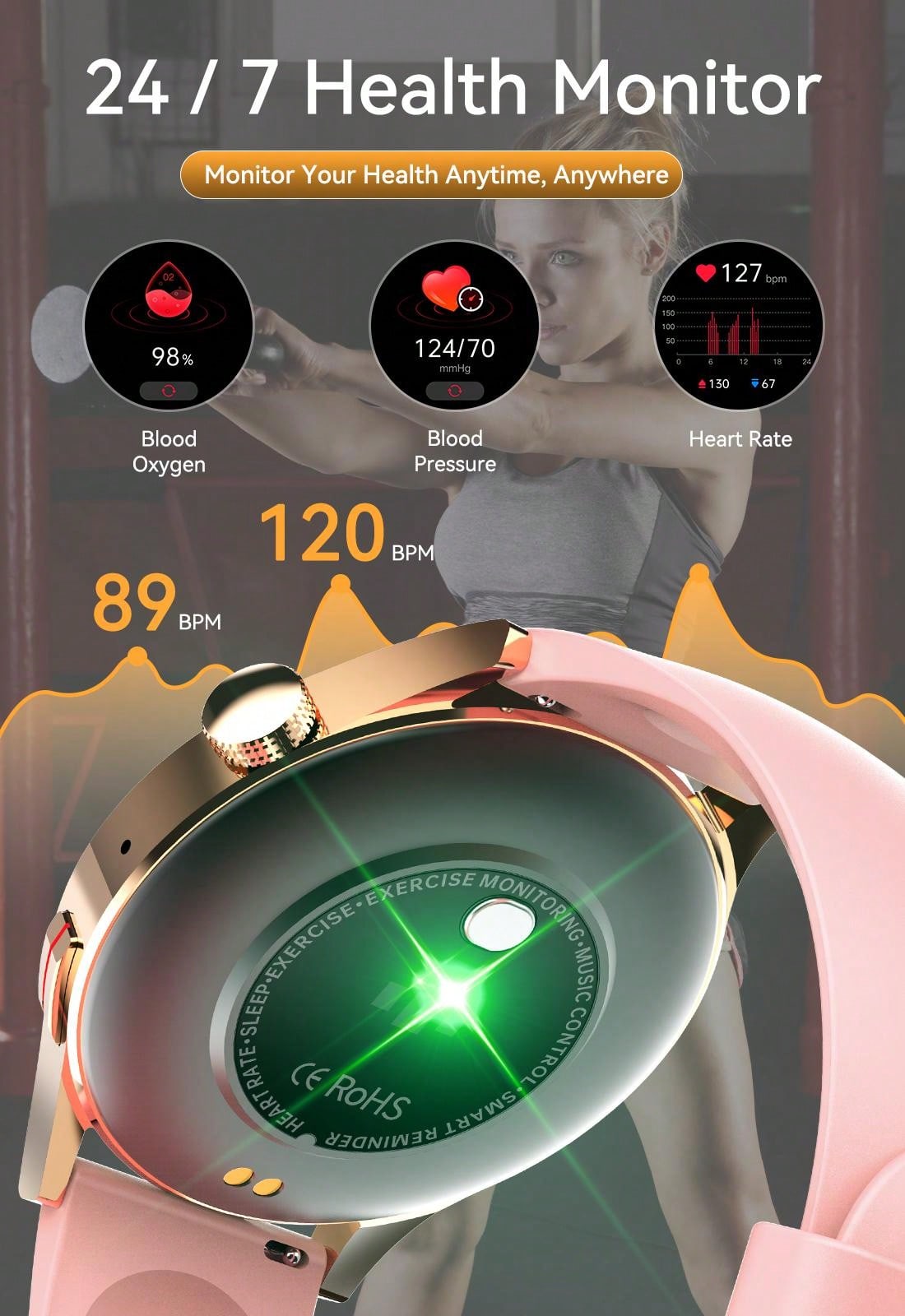 PAKRYS Smart Watch For Women Make/Answer Calls 1.32" HD Screen Fitness Tracker Watch With Sports Modes Heart Rate Sleep Monitor Smartwatch Compatible With IPhone Android