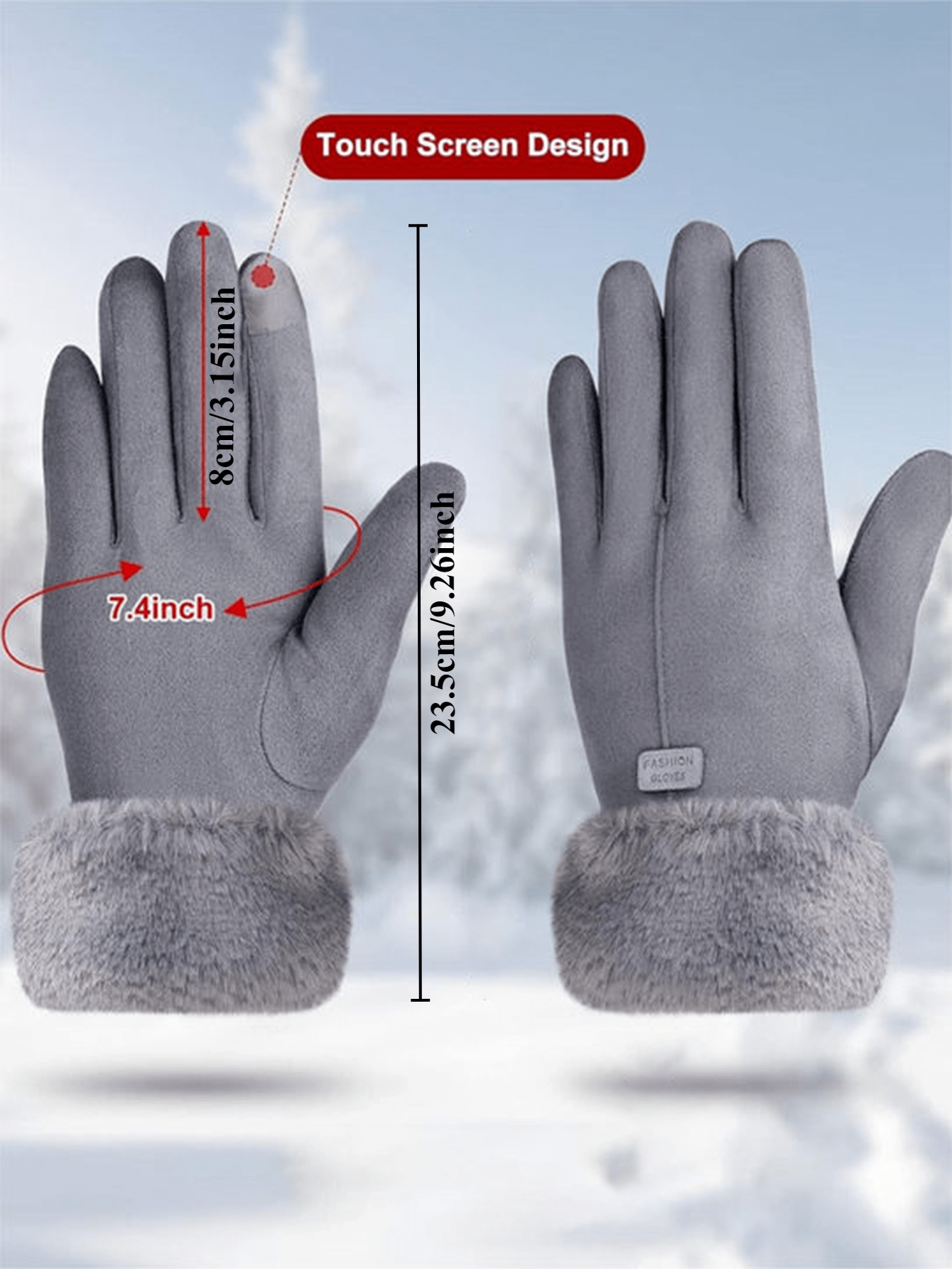 1/2 Pairs Fashion Women Gloves Autumn Winter Cute Furry Warm Mitts Full Finger Mittens Women Outdoor Sport Female Gloves Screen Christmas And Thanksgiving Gifts For Family