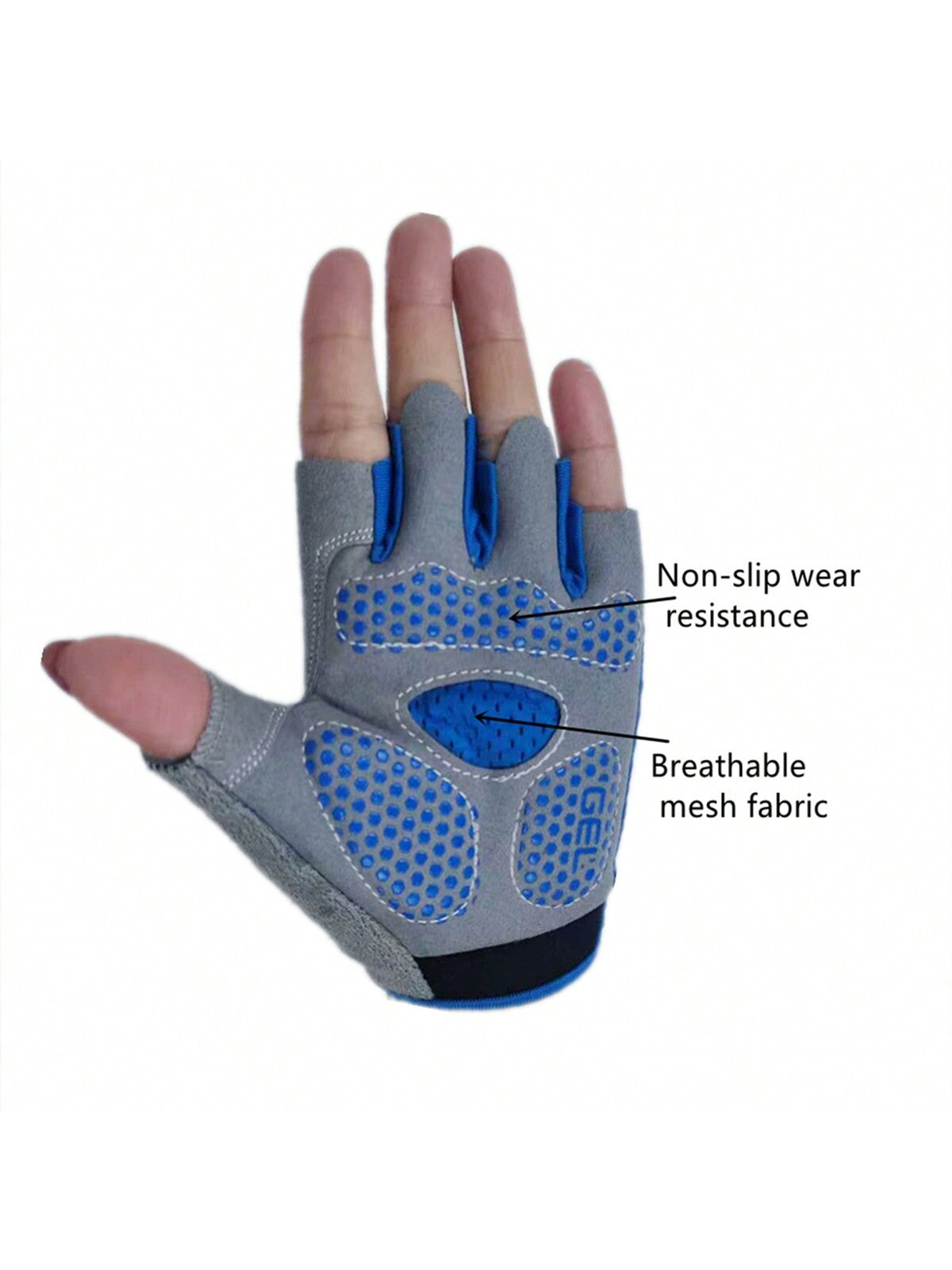 1 Pair Unisex Teen Breathable Anti-Slip Half Finger Gloves For Sports, Cycling, Workout