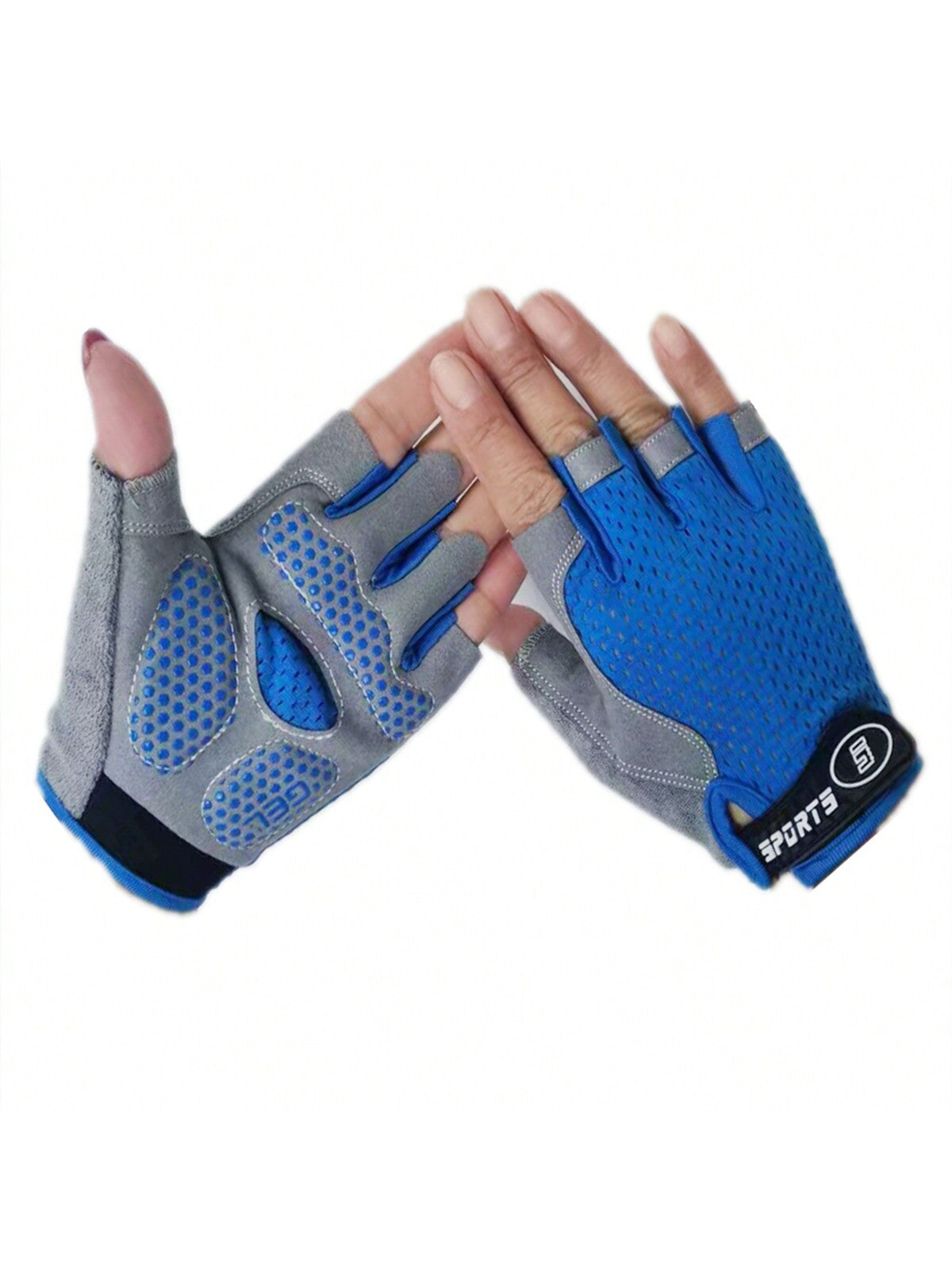 1 Pair Unisex Teen Breathable Anti-Slip Half Finger Gloves For Sports, Cycling, Workout