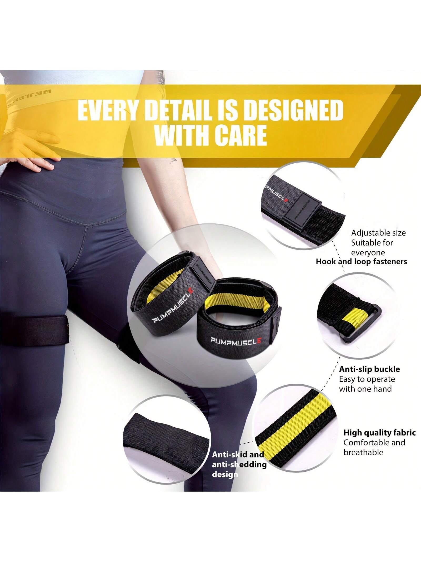2pcs Occlusion Resistance Bands For Exercising Butt, Squat,Thigh, Arms,Brf Bands,Gain Muscle Without Heavy Weight Lifting,Quick-Release Elastic Strap