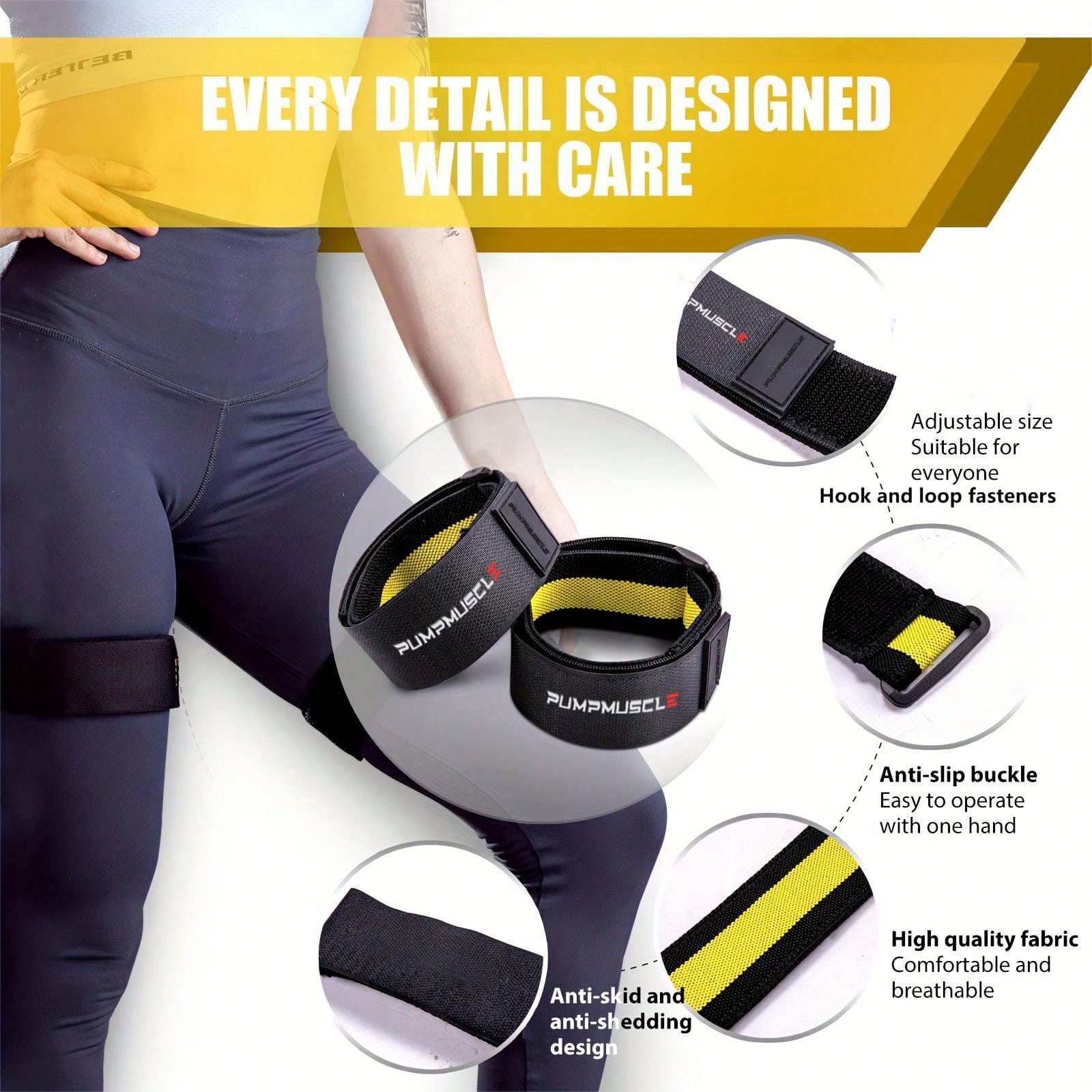 2pcs Occlusion Resistance Bands For Exercising Butt, Squat,Thigh, Arms,Brf Bands,Gain Muscle Without Heavy Weight Lifting,Quick-Release Elastic Strap