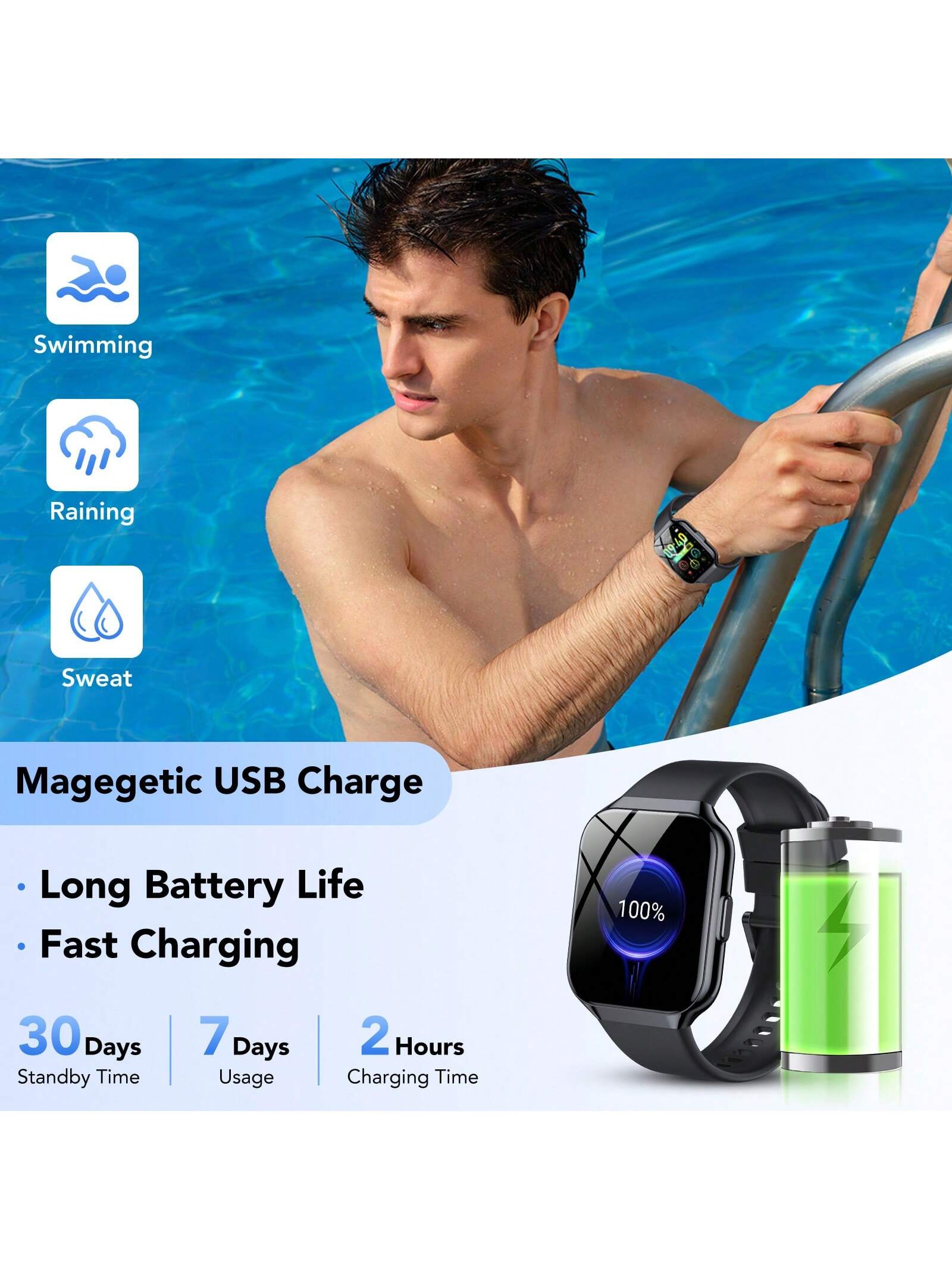 IKT P98 1.96" HD Display SmartWatch - Advanced Fitness Tracker With 100 Sports Modes, Wireless Call, Sleep Monitor, Game, Calculator - Compatible With Android, IPhone, And IOS Devices
