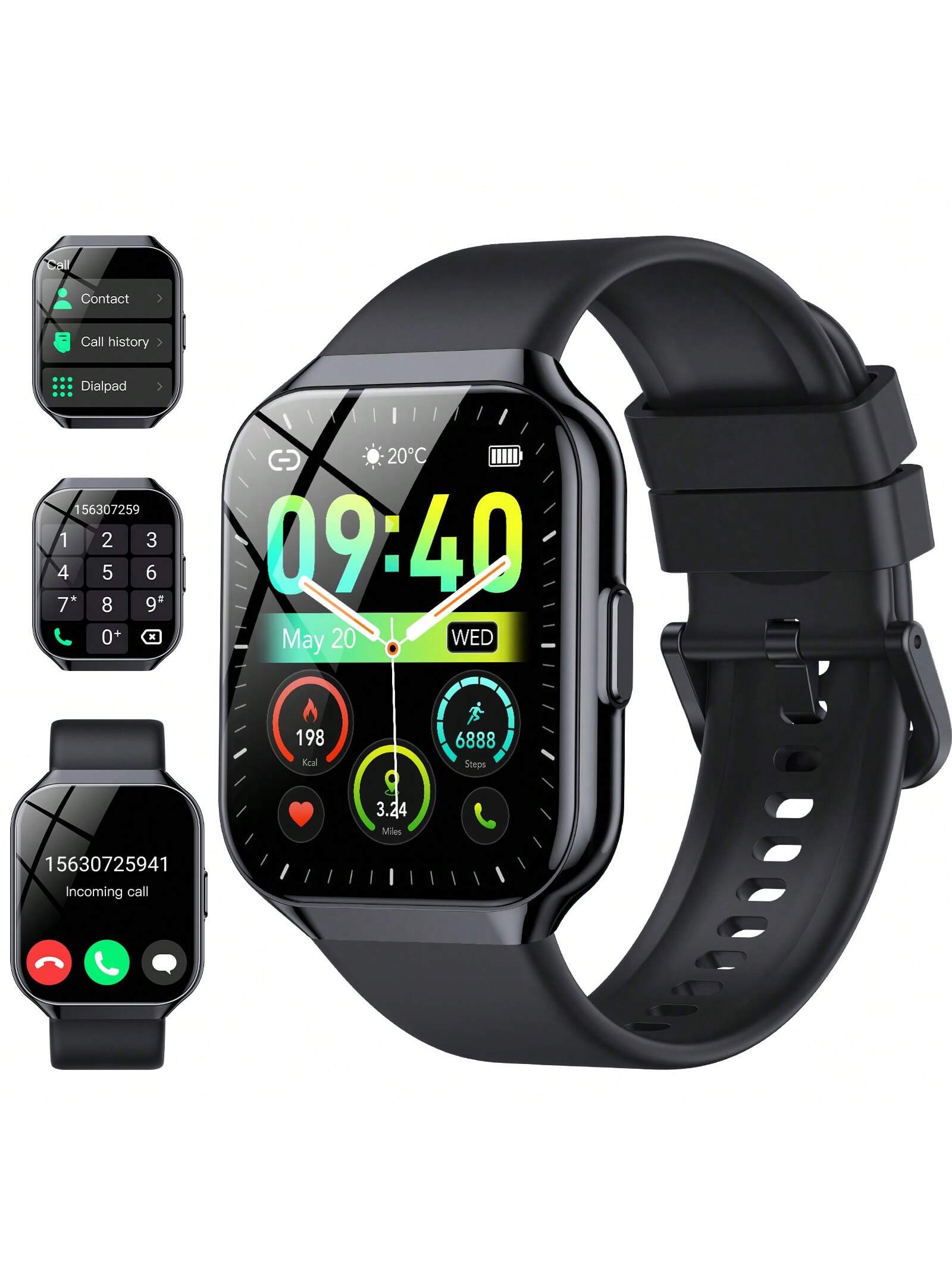 IKT P98 1.96" HD Display SmartWatch - Advanced Fitness Tracker With 100 Sports Modes, Wireless Call, Sleep Monitor, Game, Calculator - Compatible With Android, IPhone, And IOS Devices