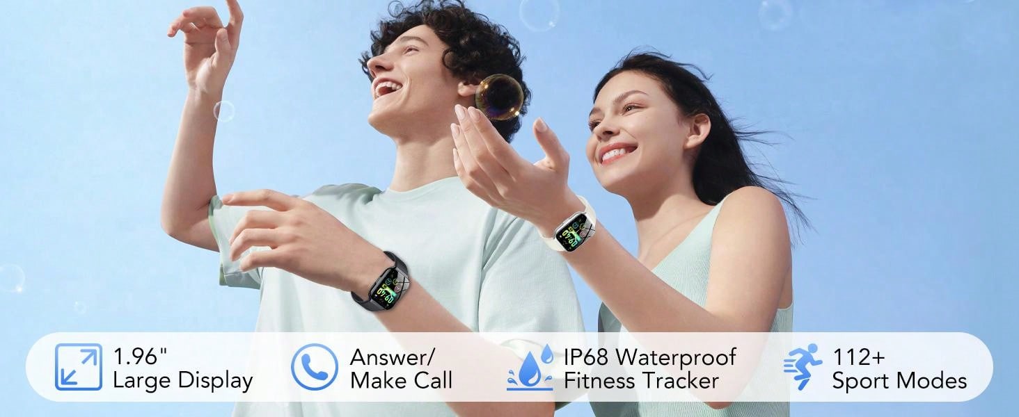 IKT P98 1.96" HD Display SmartWatch - Advanced Fitness Tracker With 100 Sports Modes, Wireless Call, Sleep Monitor, Game, Calculator - Compatible With Android, IPhone, And IOS Devices