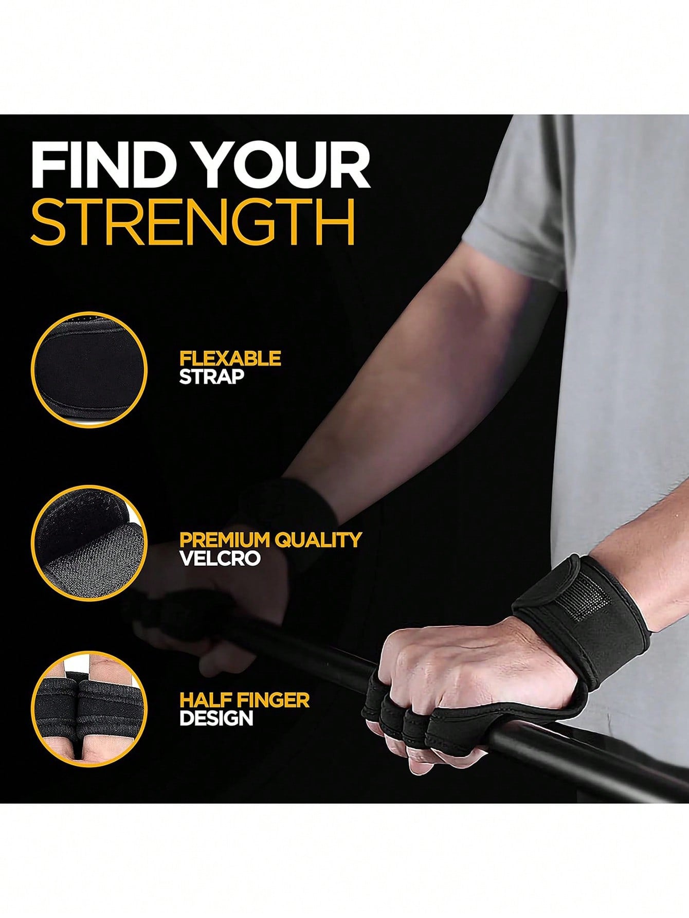 1 Pair Unisex Ventilated Gym Gloves With Wrist Wrap And Non-Slip Silicone Palms To Prevent Calluses, Workout Gloves For Strength Training, Weightlifting