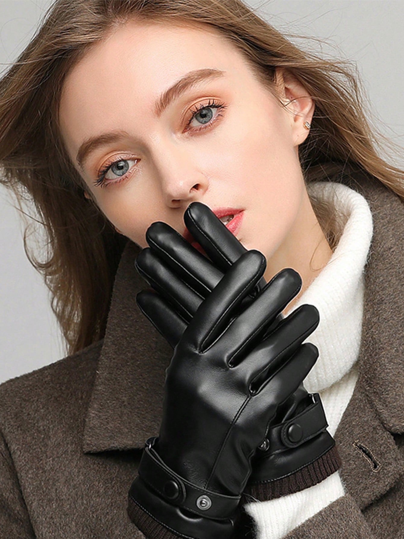 Women Winter Warm Fleece Lined Windproof Touchscreen Gloves For Motorcycle Cycling