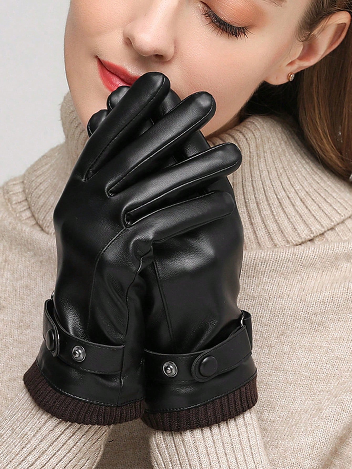 Women Winter Warm Fleece Lined Windproof Touchscreen Gloves For Motorcycle Cycling