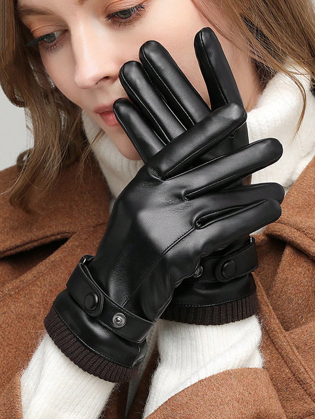Women Winter Warm Fleece Lined Windproof Touchscreen Gloves For Motorcycle Cycling