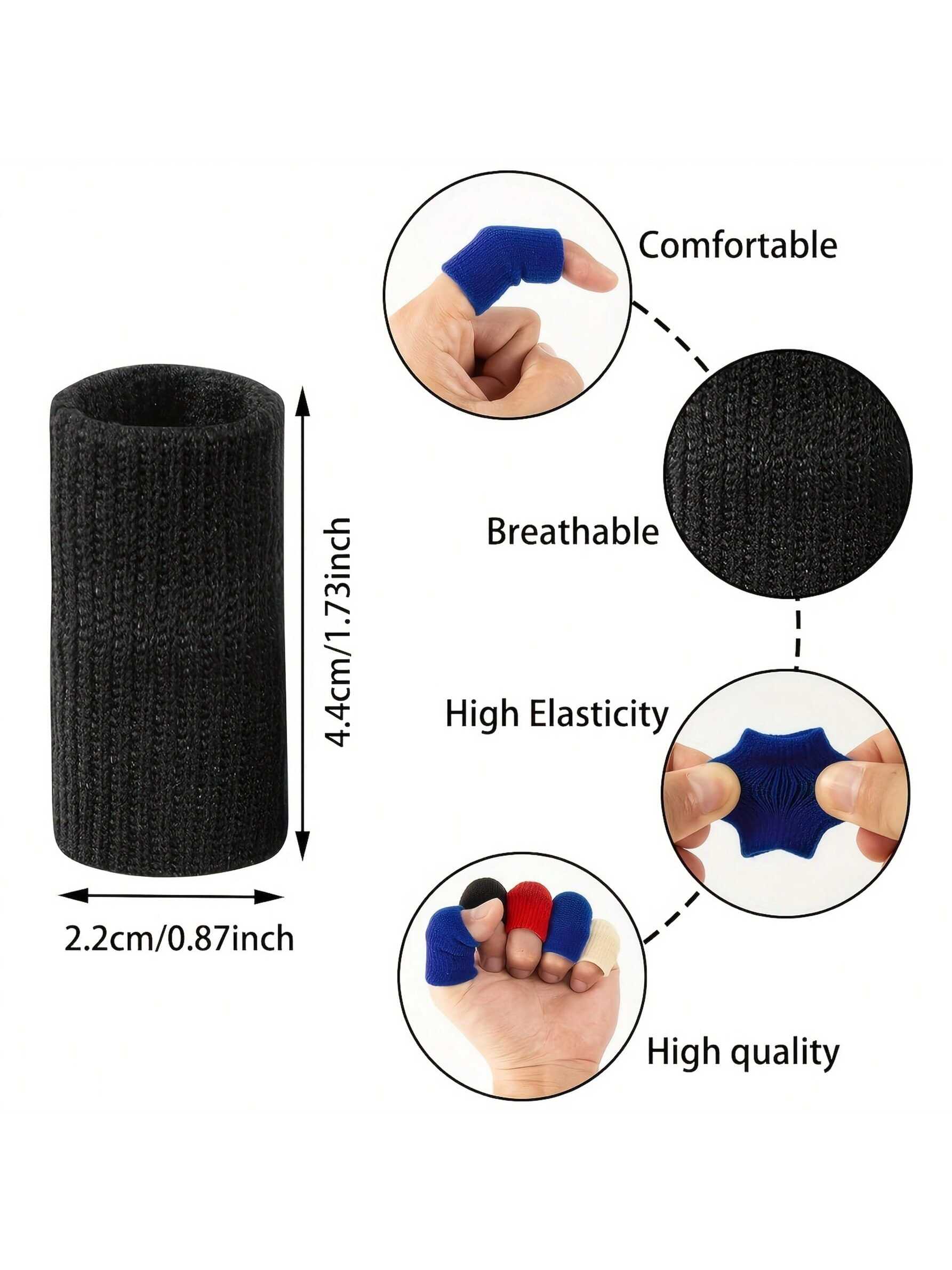 5PCS Finger Arthritis Sleeves, Elastic Thumb Splint Support Protector, Finger Compression Sleeve For Arthritis Joint, Breathable Finger Tape For Trigger Finger Sports Support