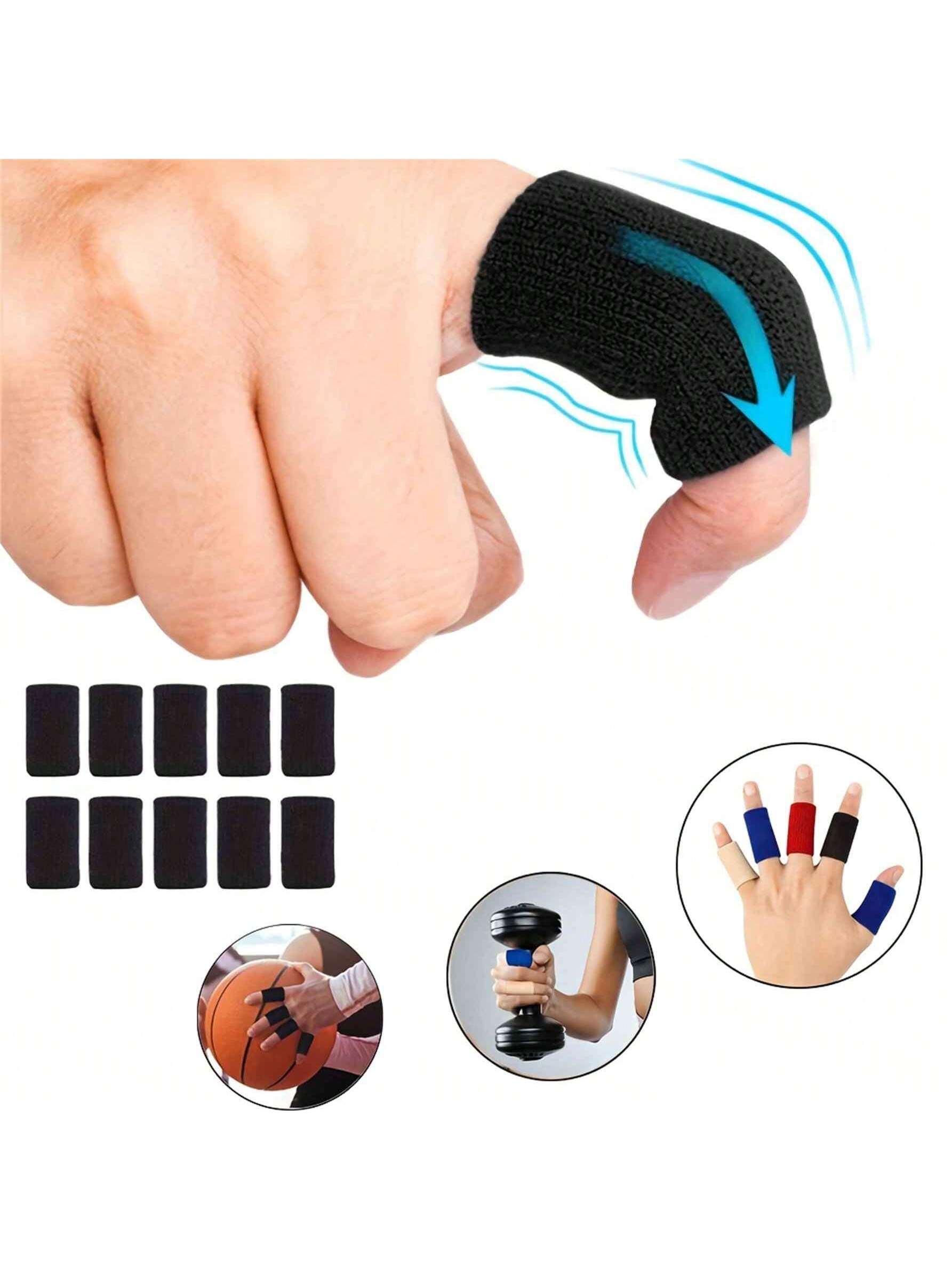 5PCS Finger Arthritis Sleeves, Elastic Thumb Splint Support Protector, Finger Compression Sleeve For Arthritis Joint, Breathable Finger Tape For Trigger Finger Sports Support