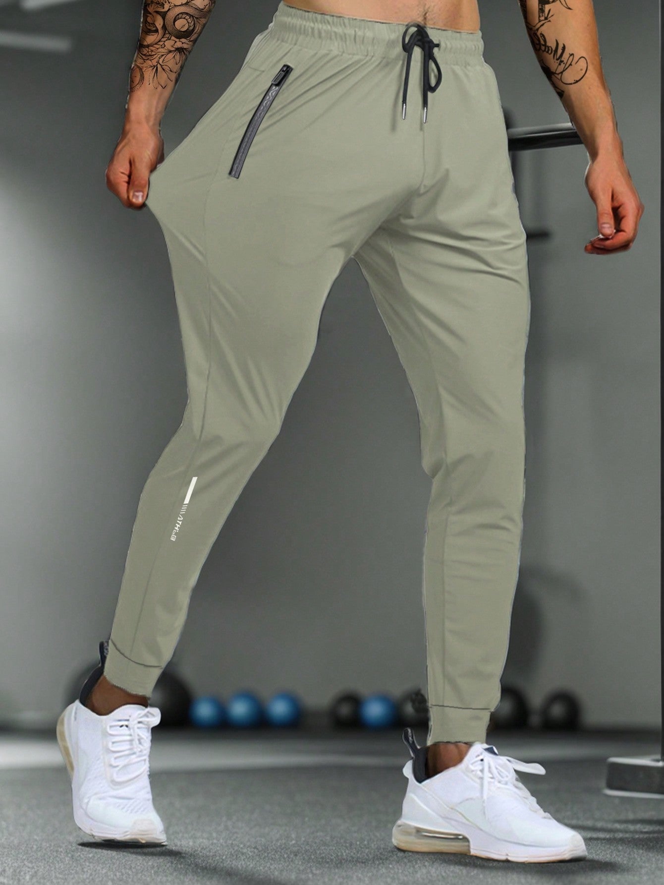 Summer Boyfriend Style Men High Elasticity Comfortable Zipper Pocket Adjustable Waist Ideal For Exercise And Training Machine Washable Casual Long Pants