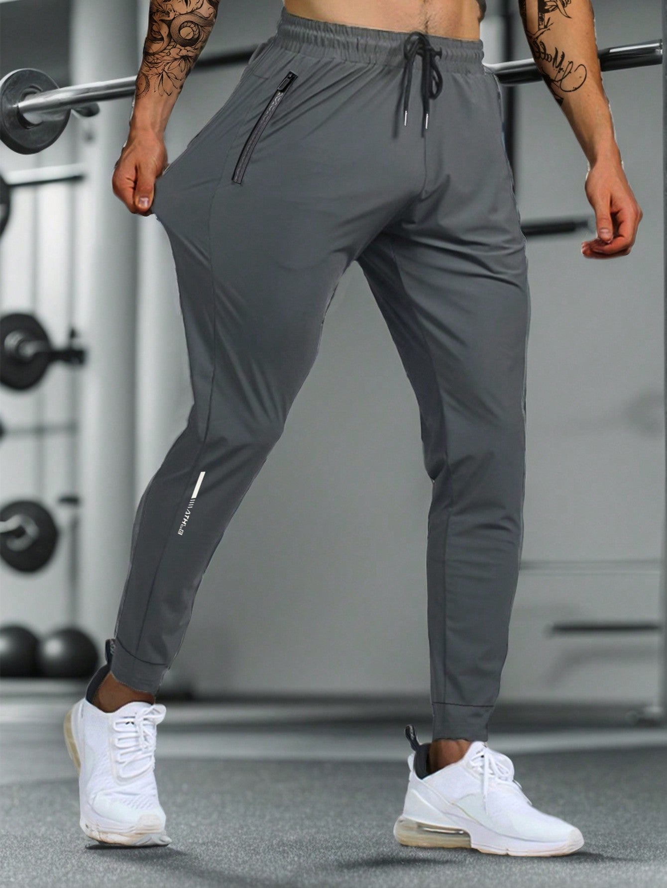 Summer Boyfriend Style Men High Elasticity Comfortable Zipper Pocket Adjustable Waist Ideal For Exercise And Training Machine Washable Casual Long Pants