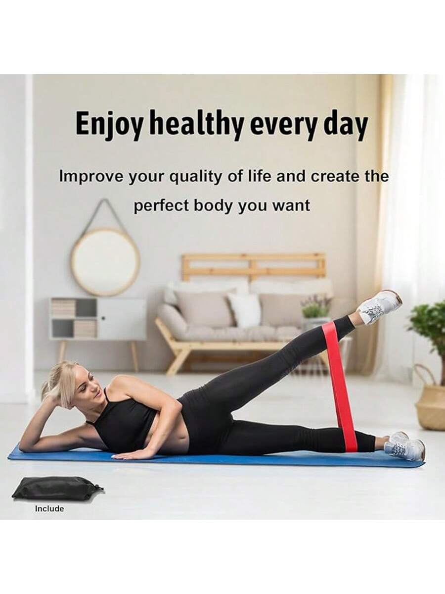 Exercise Workout Bands For Women And Men, 5 Set Of Stretch Bands For Booty Legs, Pilates Flexbands
