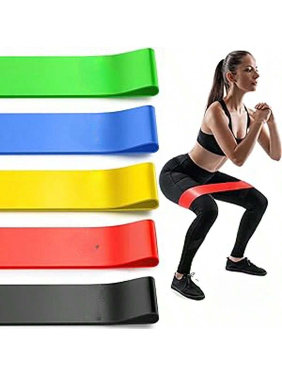 Exercise Workout Bands For Women And Men, 5 Set Of Stretch Bands For Booty Legs, Pilates Flexbands