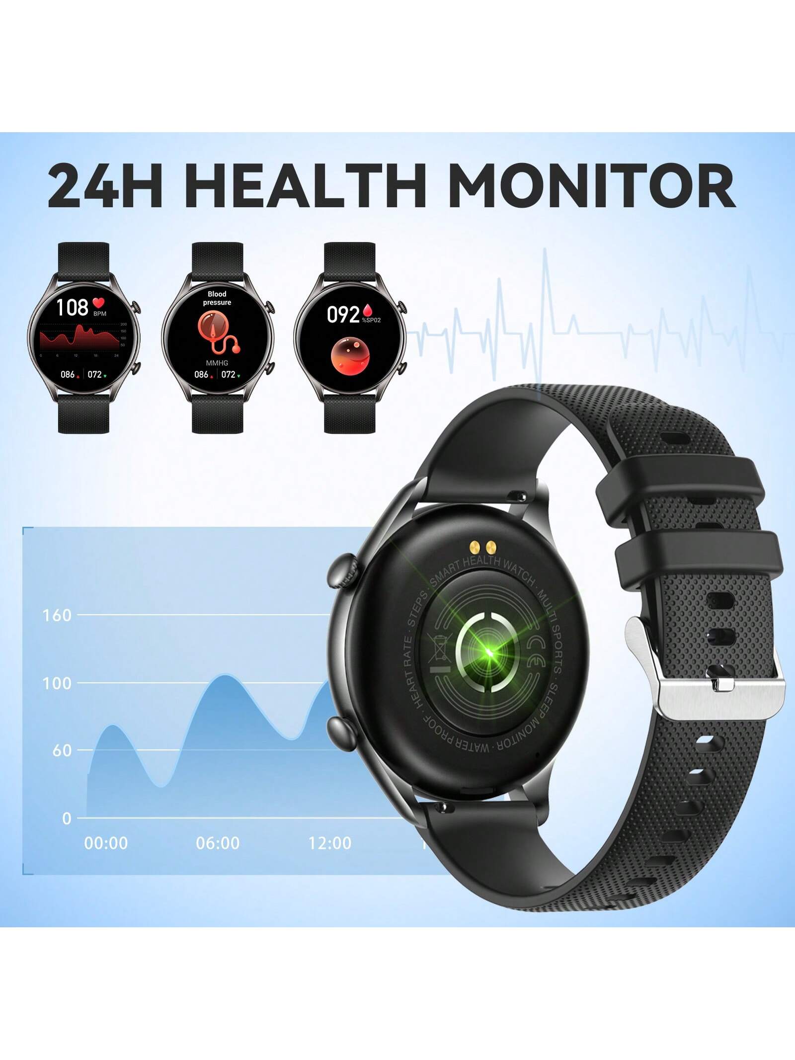 XAXRE Smart Watch For Men Women Bluetooth Dial Call Fitness Tracker 1.32" HD Full Touch Screen Heart Rate Sleep Monitor Activity Tracker IP67 Waterproof Smartwatch For Android Phones Compatible With IPhone