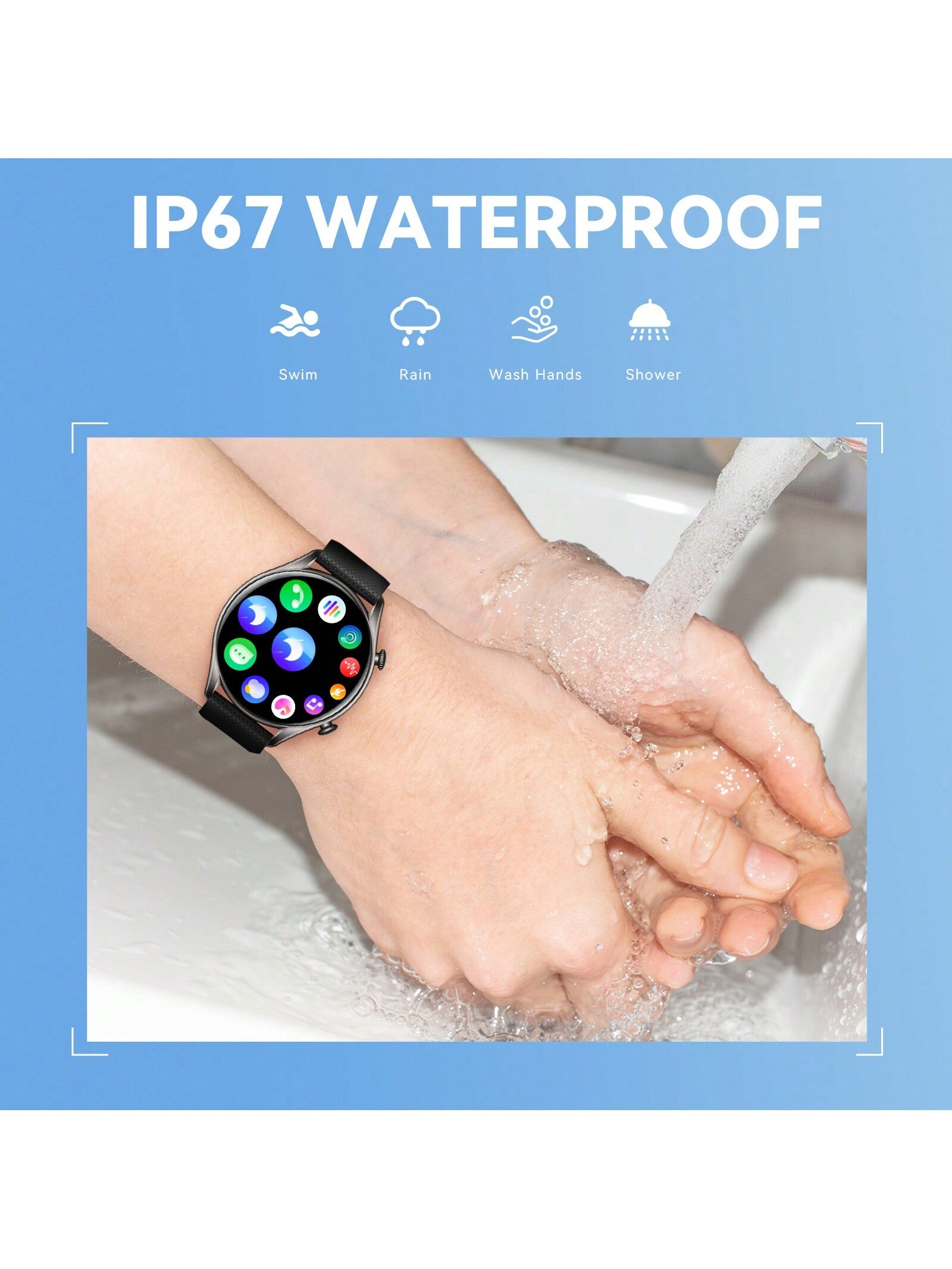 XAXRE Smart Watch For Men Women Bluetooth Dial Call Fitness Tracker 1.32" HD Full Touch Screen Heart Rate Sleep Monitor Activity Tracker IP67 Waterproof Smartwatch For Android Phones Compatible With IPhone