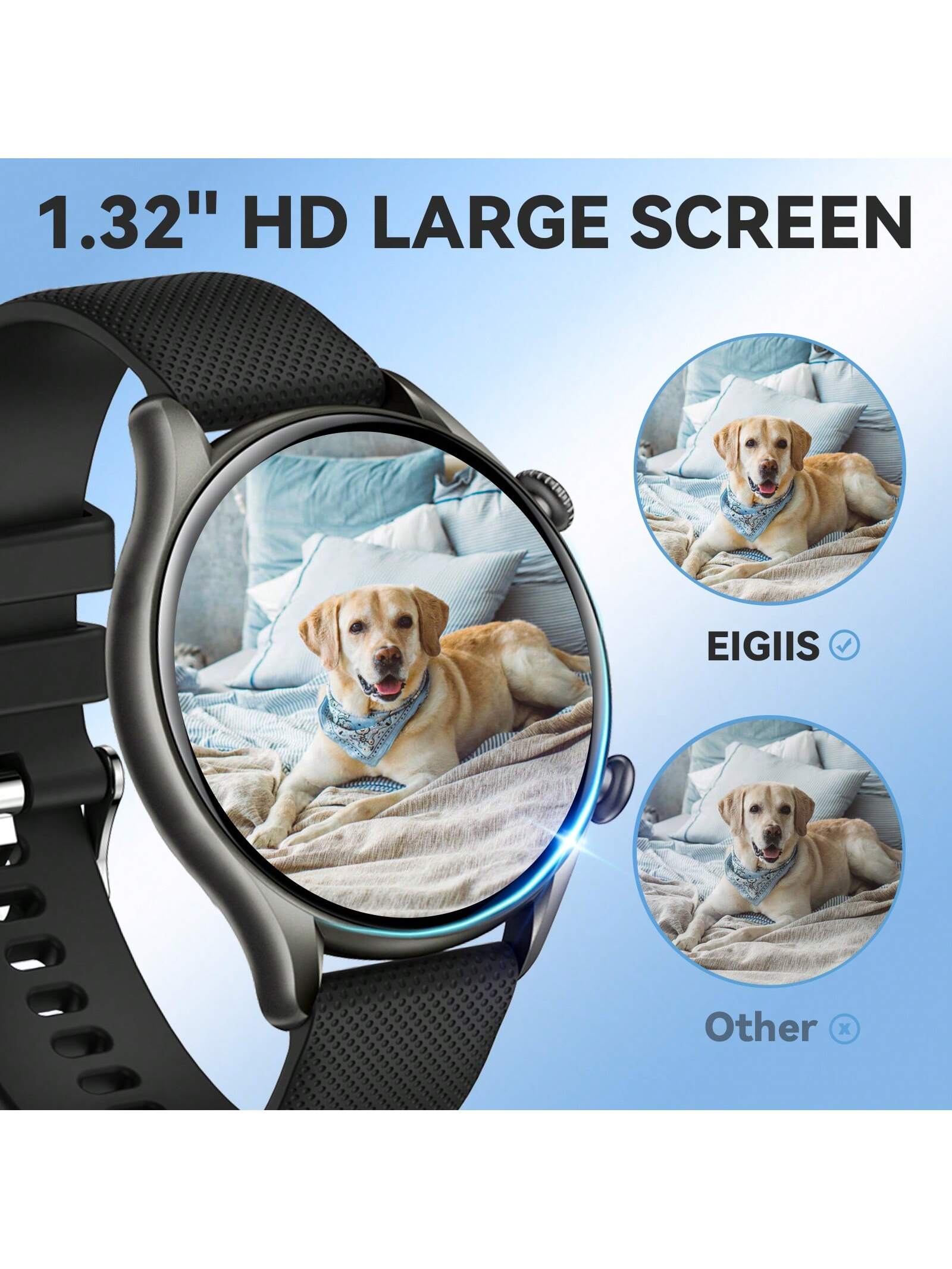 XAXRE Smart Watch For Men Women Bluetooth Dial Call Fitness Tracker 1.32" HD Full Touch Screen Heart Rate Sleep Monitor Activity Tracker IP67 Waterproof Smartwatch For Android Phones Compatible With IPhone