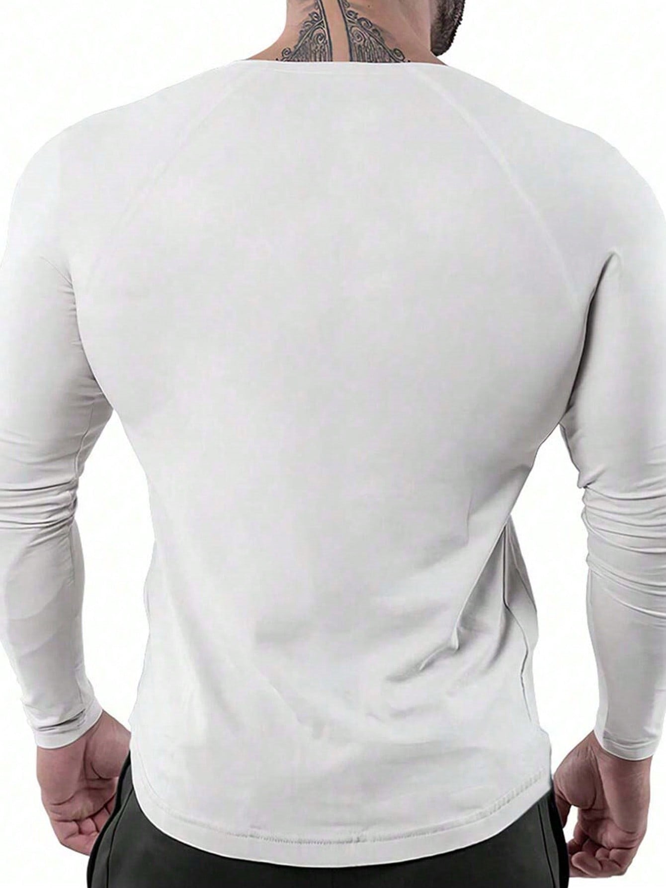 Manfinity Boyfriend Style Men's Casual Bull Print Round Neck Long Sleeve Fitness Workout T-Shirt, Sports