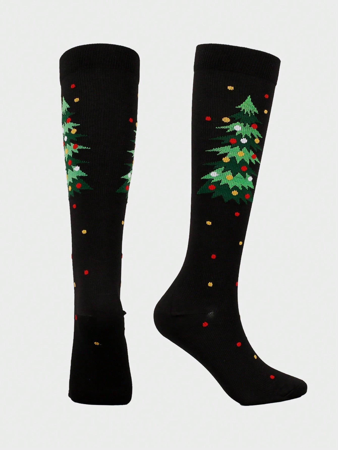 Unisex Christmas Pattern Athletic Compression Socks, Suitable For Running, Cycling And Hiking