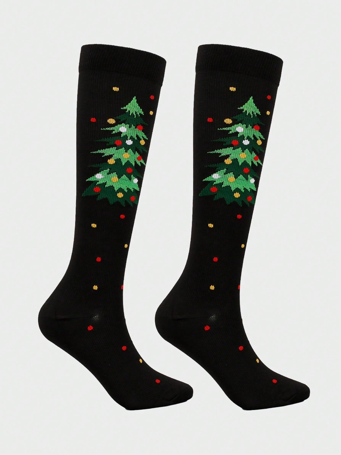Unisex Christmas Pattern Athletic Compression Socks, Suitable For Running, Cycling And Hiking