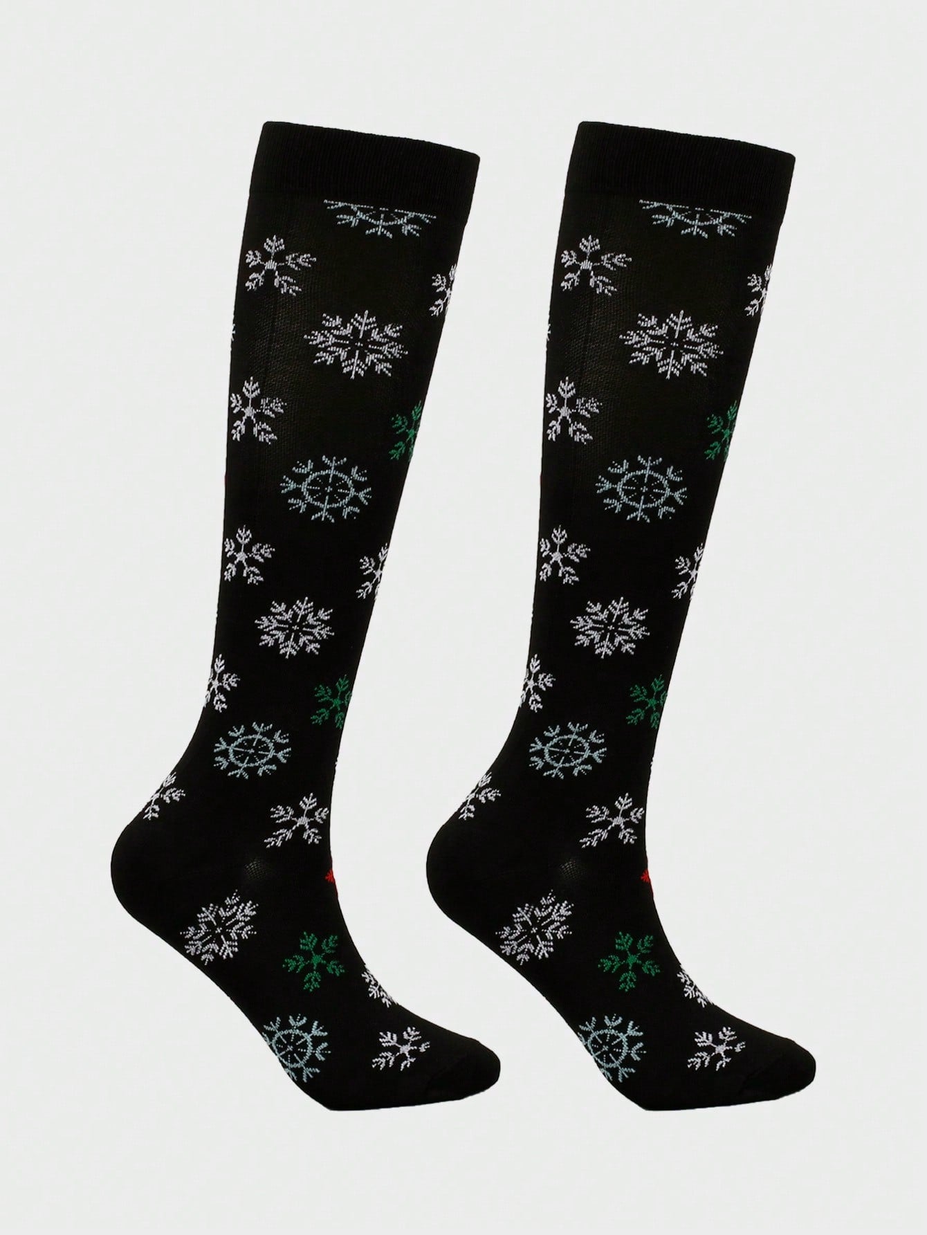 Unisex Christmas Pattern Athletic Compression Socks, Suitable For Running, Cycling And Hiking
