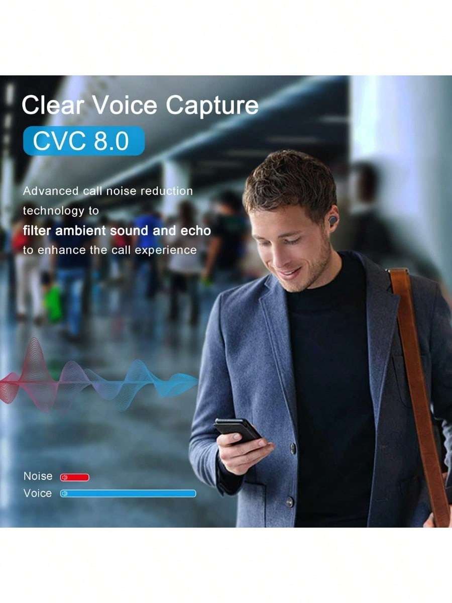Wireless Earbuds, Cshidworld TWS Earbuds, Bt 5.0 Headphones, IPX8, Built-In Mic, Charging Case