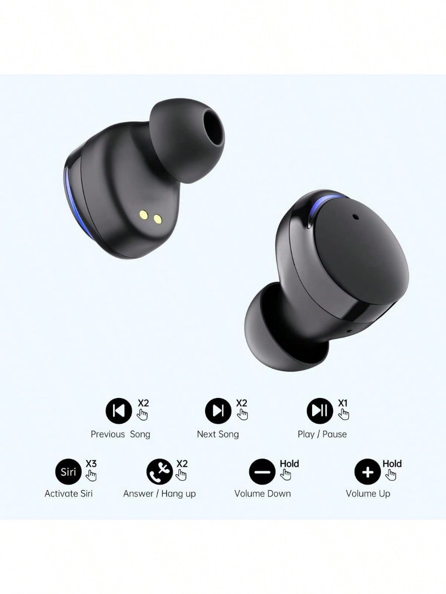 Wireless Earbuds, Cshidworld TWS Earbuds, Bt 5.0 Headphones, IPX8, Built-In Mic, Charging Case