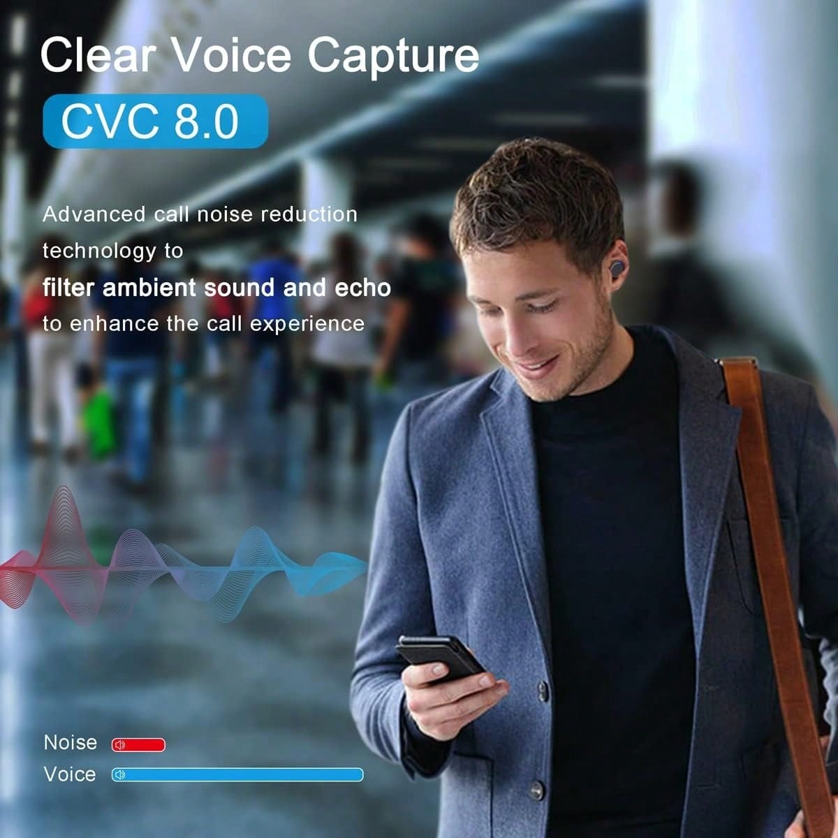Wireless Earbuds, Cshidworld TWS Earbuds, Bt 5.0 Headphones, IPX8, Built-In Mic, Charging Case