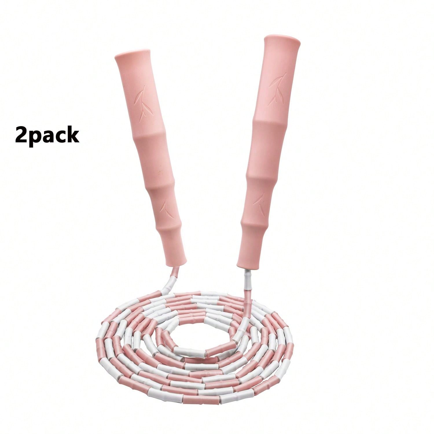 2Pack Beaded Sports Jump Rope 110.2 "- Split Jump Rope - Durable Shatterproof Outdoor Beads - Lightweight And Easy To Wrap Workout Training - Easy To Adjust Fitness Jump Rope