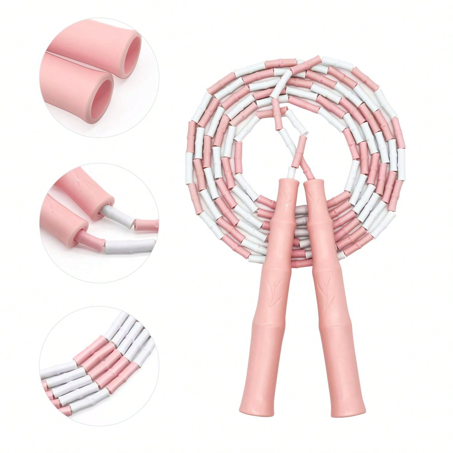 2Pack Beaded Sports Jump Rope 110.2 "- Split Jump Rope - Durable Shatterproof Outdoor Beads - Lightweight And Easy To Wrap Workout Training - Easy To Adjust Fitness Jump Rope
