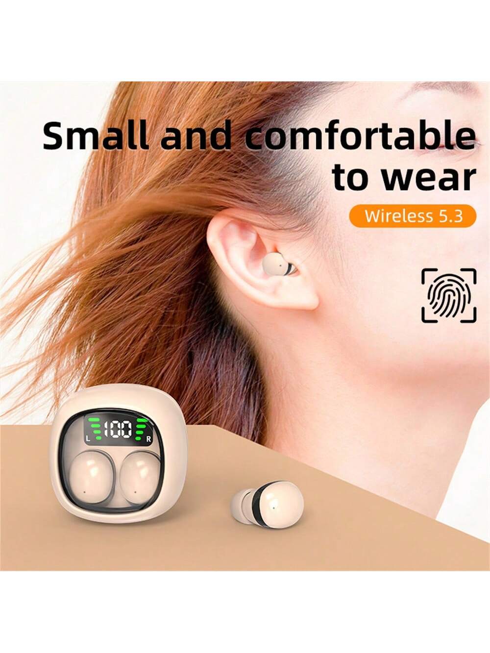 TWS Mini Sleeping Bluetooth Wireless Earphones In-Ear HIFI Music Headphones Stereo Noise Cancelling Sports Waterproof Earbuds Headset With Mic