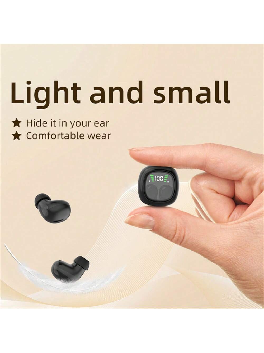 TWS Mini Sleeping Bluetooth Wireless Earphones In-Ear HIFI Music Headphones Stereo Noise Cancelling Sports Waterproof Earbuds Headset With Mic