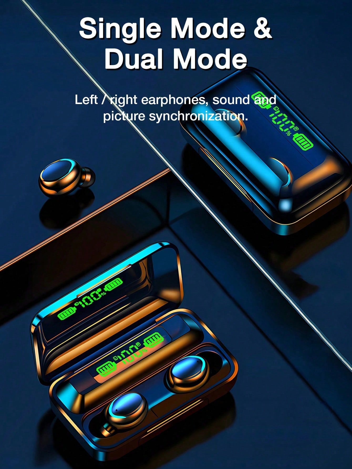 Wireless Earbuds, 600mAh Battery Capacity, Dual LED Display, 48H Playtime, IPX4 Waterproof Earphones Call Clear With Microphone In-Ear BT Headphones Comfortable For Music, Games, Sport, Gifts