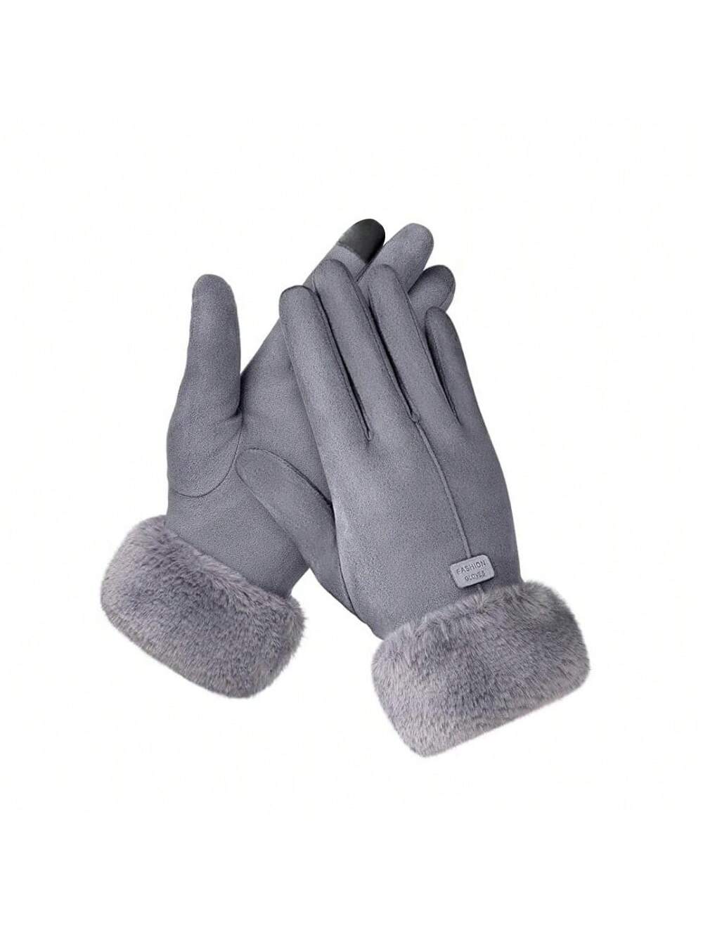 1/2 Pairs Fashion Women Gloves Autumn Winter Cute Furry Warm Mitts Full Finger Mittens Women Outdoor Sport Female Gloves Screen Christmas And Thanksgiving Gifts For Family