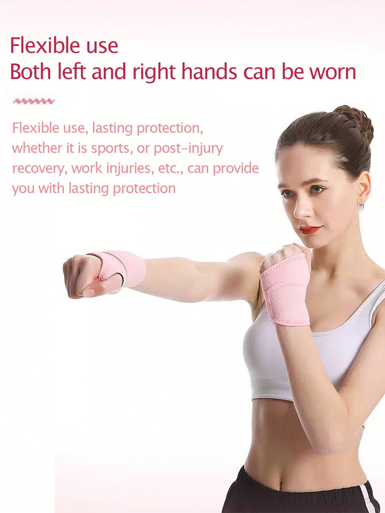 Fitness Wrist Wraps, Adjustable Wrap-Around Wrist Brace, Hand Wrist Support For Sports, Badminton Equipment
