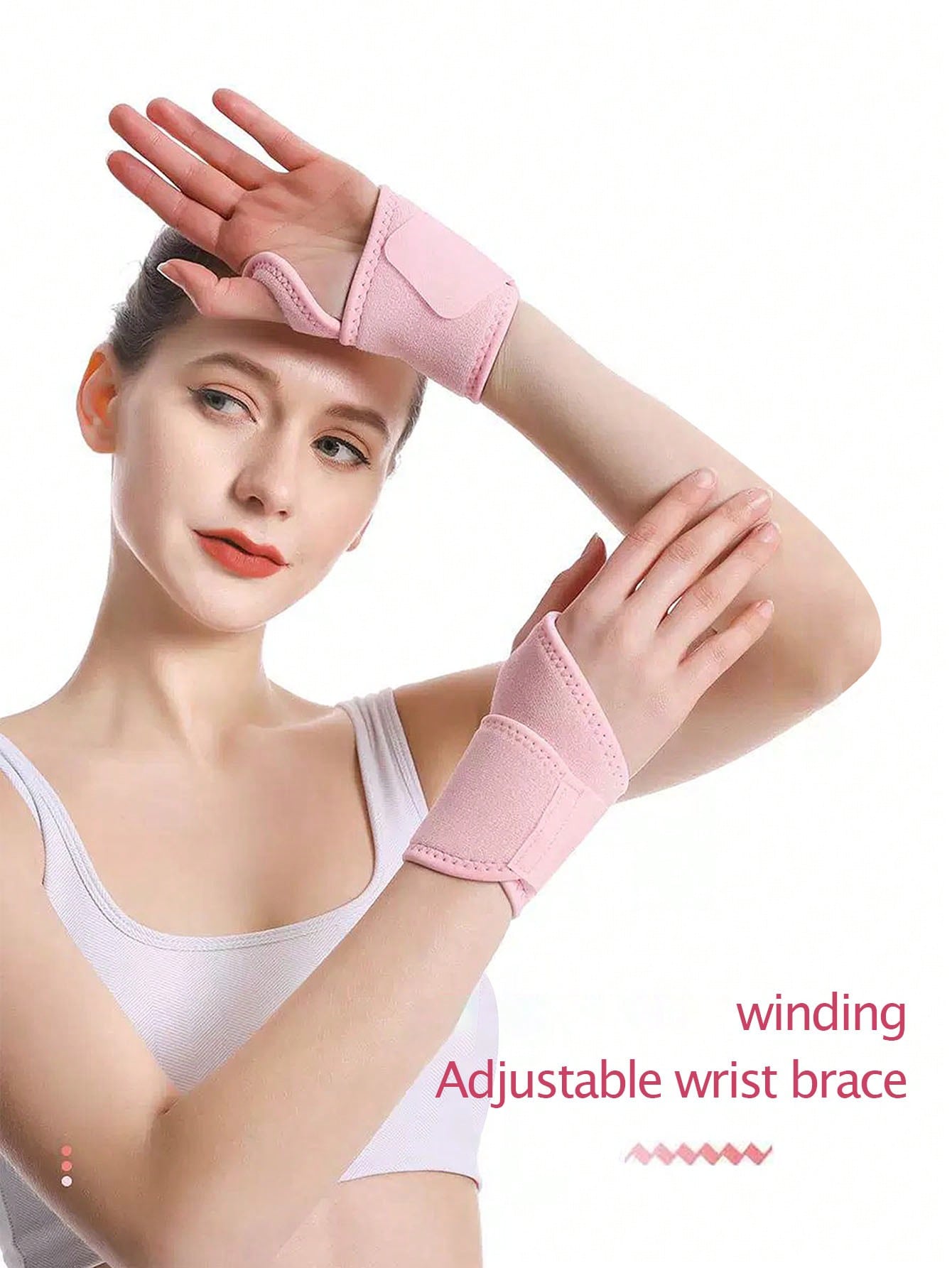 Fitness Wrist Wraps, Adjustable Wrap-Around Wrist Brace, Hand Wrist Support For Sports, Badminton Equipment