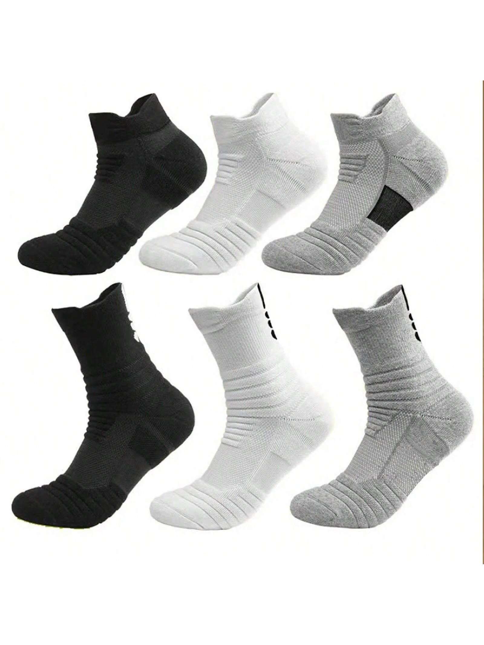 3Pairs Marathon Compression Socks - Ultra-Thin, Breathable, Moisture-Wicking, Arch Support, Calf Sleeves For Outdoor Fitness, Sports, Running, Hiking, Cycling, And Athletic Performance - Short Socks For Men And Women