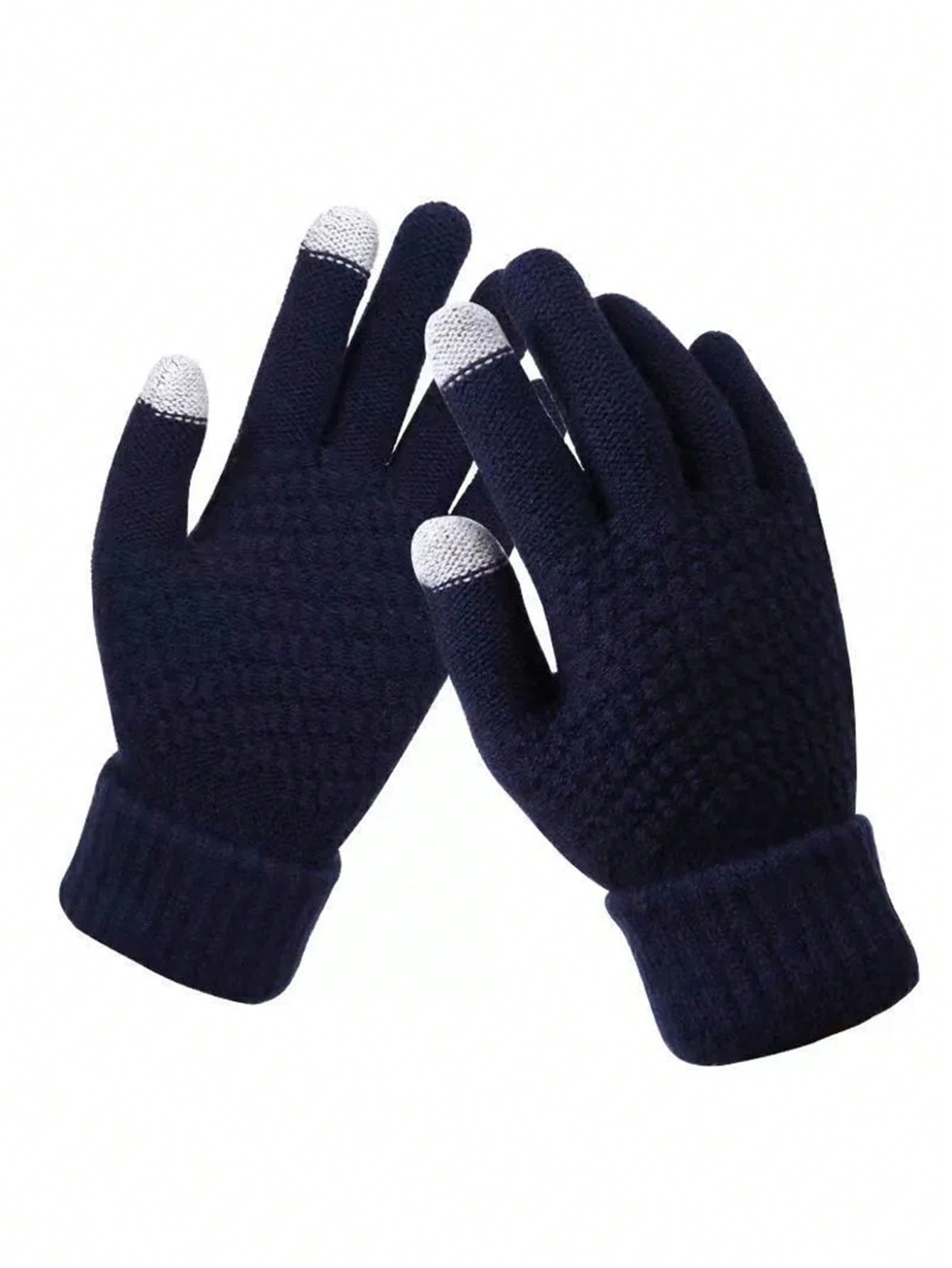 1 Pair Unisex Winter Warm Touchscreen Gloves, Thermal Lined Thickened Anti-Slip Knitted Gloves For Cycling, Driving, Outdoor Sports, Suitable For Men And Women
