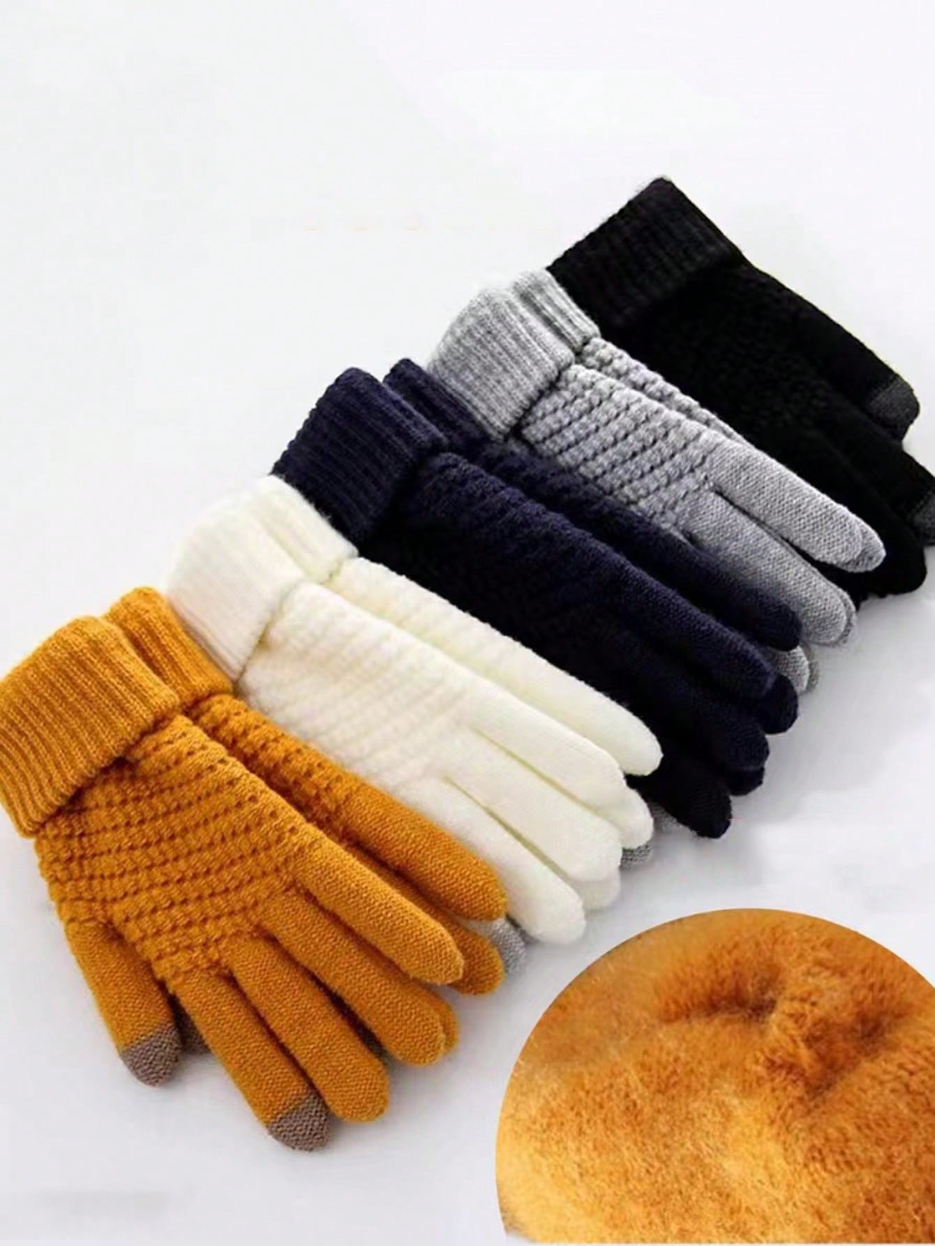 1 Pair Unisex Winter Warm Touchscreen Gloves, Thermal Lined Thickened Anti-Slip Knitted Gloves For Cycling, Driving, Outdoor Sports, Suitable For Men And Women