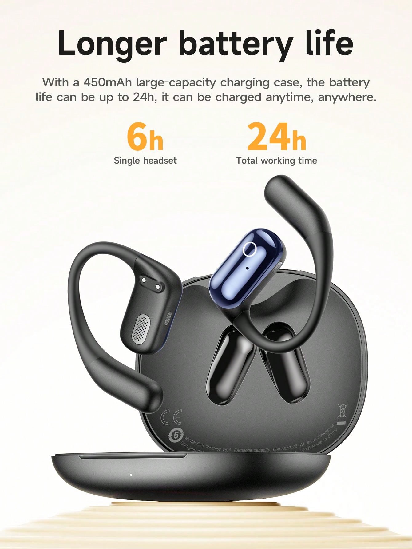 HOCO Open-Ear True Wireless Bluetooth Earphones, Lightweight